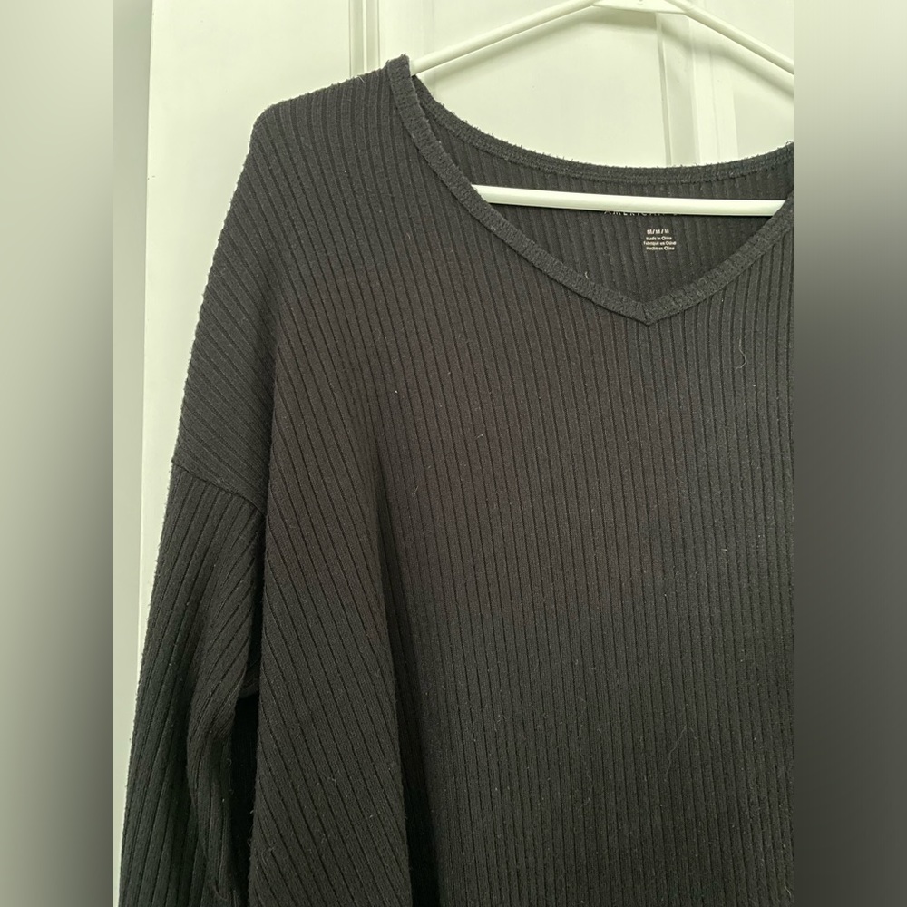 American eagle ribbed black tunic sweater
